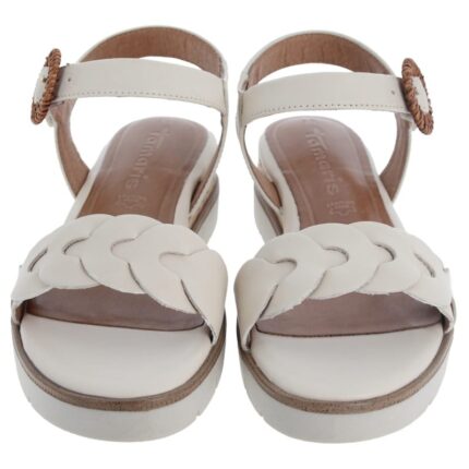 Tamaris 28258 Sandals – Ivory Leather – Womens Sandals, Sliders & Toe Posts - Crep Direct UK
