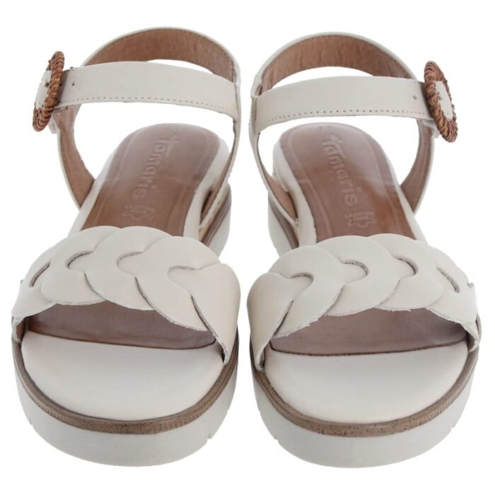 Tamaris 28258 Sandals – Ivory Leather – Womens Sandals, Sliders & Toe Posts - Crep Direct UK