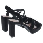 Tamaris Luzie 28309 Heeled Sandals – Black Suede – Womens Sandals, Sliders & Toe Posts - Crep Direct UK