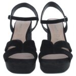 Tamaris Luzie 28309 Heeled Sandals – Black Suede – Womens Sandals, Sliders & Toe Posts - Crep Direct UK