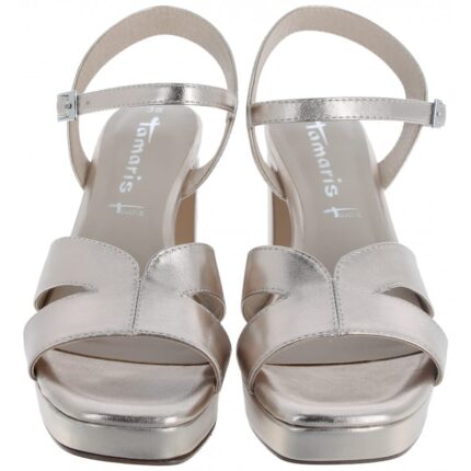 Tamaris 28349 Heeled Sandals – Light Gold – Womens Sandals, Sliders & Toe Posts - Crep Direct UK
