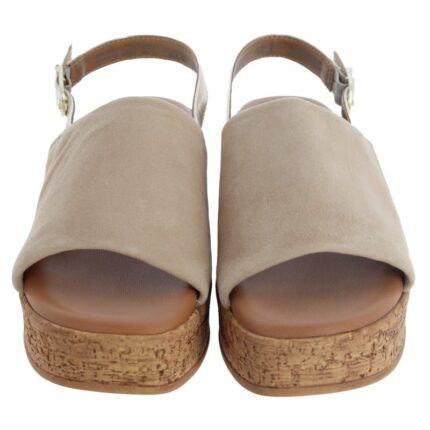 Tamaris 28393 Wedge Sandals – Beige Suede – Womens Sandals, Sliders & Toe Posts - Crep Direct UK