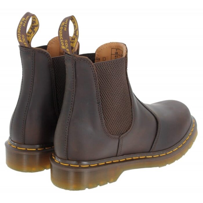 Dr. Martens 2976 Yellow Stitch Chelsea Boots – Dark Brown Leather – Mens Boots - Crep Direct UK