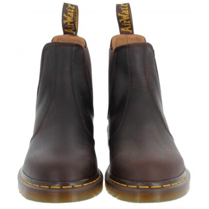 Dr. Martens 2976 Yellow Stitch Chelsea Boots – Dark Brown Leather – Mens Boots - Crep Direct UK