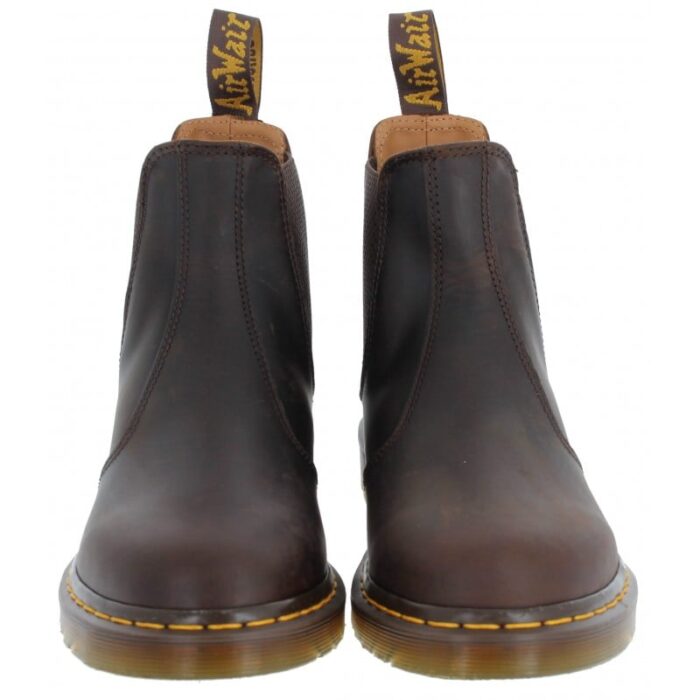 Dr. Martens 2976 Yellow Stitch Chelsea Boots – Dark Brown Leather – Mens Boots - Crep Direct UK