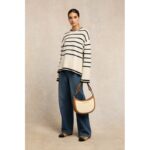 Holland Cooper Antonia Crew Neck Knit – Natural Stripe – Ladies Clothing - Crep Direct UK