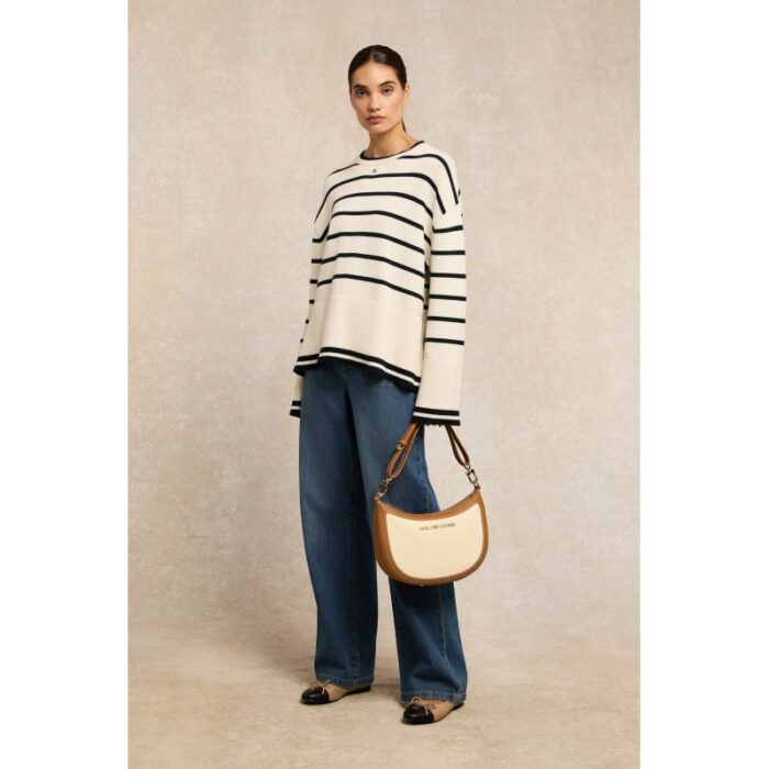 Holland Cooper Antonia Crew Neck Knit – Natural Stripe – Ladies Clothing - Crep Direct UK