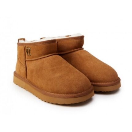 Holland Cooper Ultra Mini Shearling Boot - Tan Suede - Womens Boots