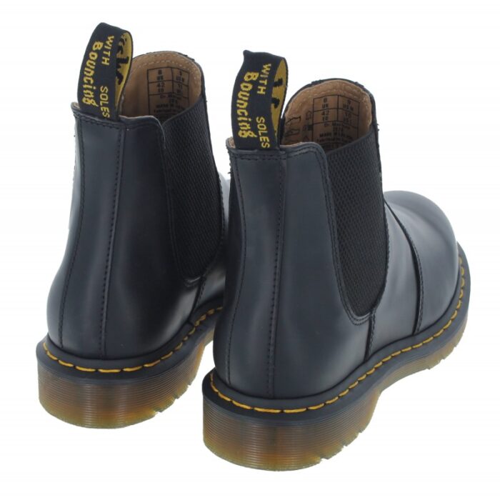 Dr. Martens Dr Martens 2976 Yellow Stitch Chelsea Boots – Black Leather – Mens Boots - Crep Direct UK