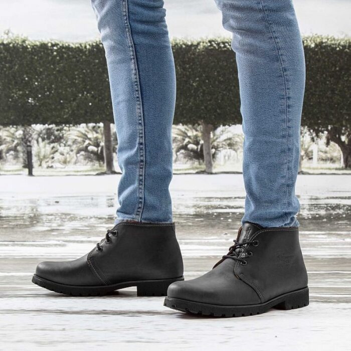 Panama Jack Bota Panama Boots – Black Leather – Mens Boots - Crep Direct UK