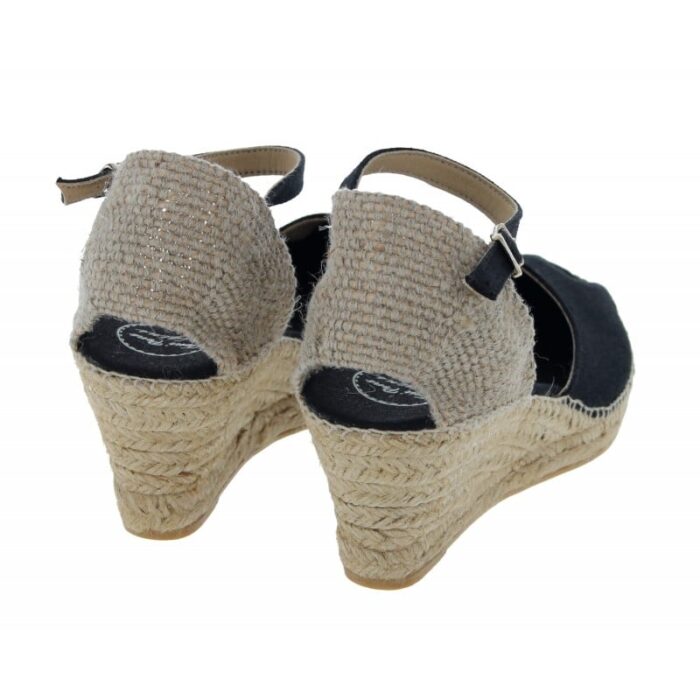 Toni Pons Caldes Wedge Espadrilles – Black Linen – Womens Espadrilles - Crep Direct UK