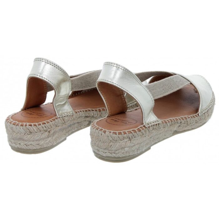 Toni Pons Etna Espadrille Sandals – Platinum Leather – Womens Espadrilles - Crep Direct UK