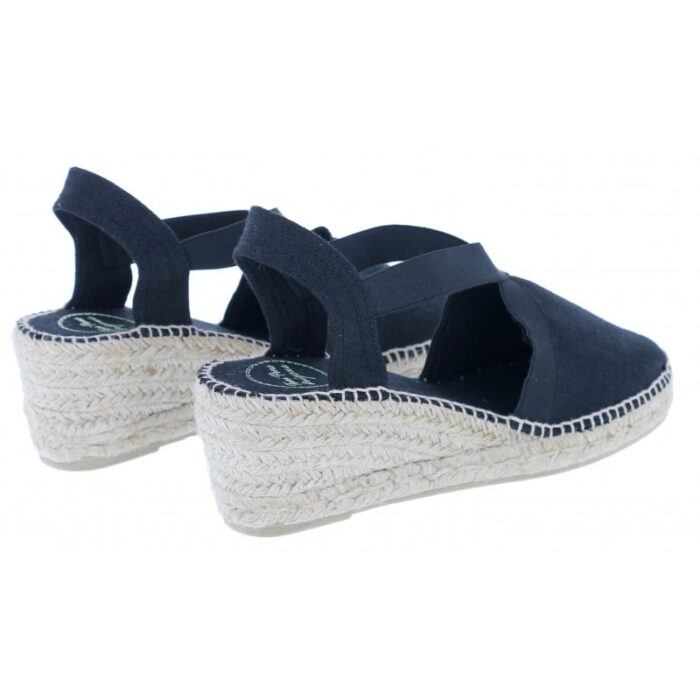 Toni Pons Ter Wedge Espadrilles – Black Cotton – Womens Espadrilles - Crep Direct UK