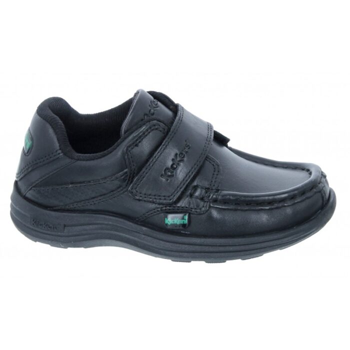 Kickers Reasan Strap Infant School Shoes – Black Leather – Boys School Shoes - Crep Direct UK