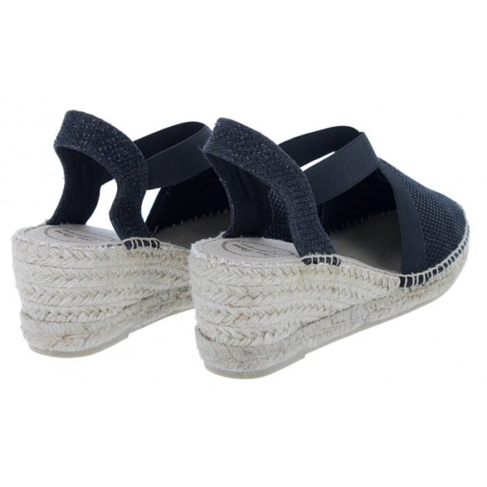 Toni Pons Triton Wedge Espadrilles – Black Cotton – Womens Sandals, Sliders & Toe Posts - Crep Direct UK