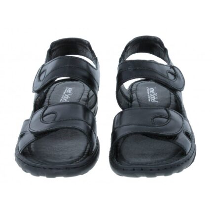 Josef Seibel Debra 76444 Sandals – Black Leather – Womens Sandals, Sliders & Toe Posts - Crep Direct UK