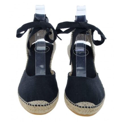 Toni Pons Calonge Wedge Espadrilles – Black Linen – Womens Espadrilles - Crep Direct UK