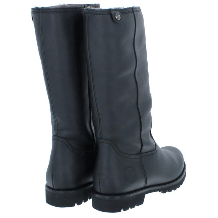 Panama Jack Bambina Igloo Boots – Black Leather – Womens Boots - Crep Direct UK