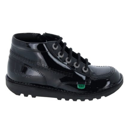 Kickers Kick Hi Zip Junior 115826 Boots – Black Patent – Girls School Shoes - Crep Direct UK Kickers Kick Hi Zip Junior 115826 Boots – Black Patent – Girls School Shoes - Crep Direct UK