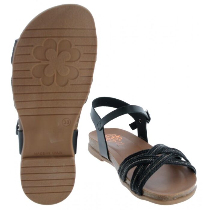 Porronet 3018 Sandals – Black Leather – Womens Sandals, Sliders & Toe Posts - Crep Direct UK