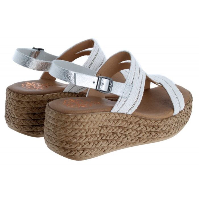 Porronet 3036 Wedge Sandals – Plata Blanco Leather – Womens Sandals, Sliders & Toe Posts - Crep Direct UK