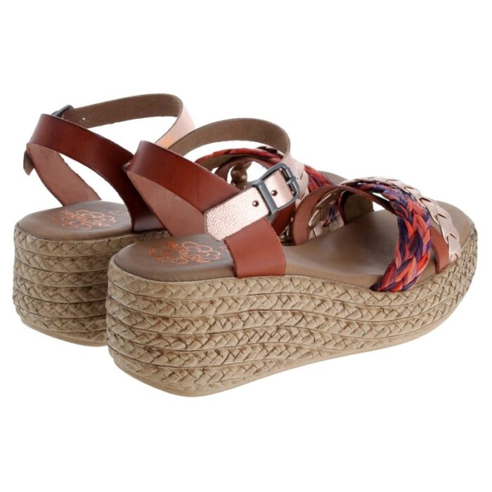 Porronet 3040 Wedge Sandals – Cuero Rose Leather – Womens Sandals, Sliders & Toe Posts - Crep Direct UK