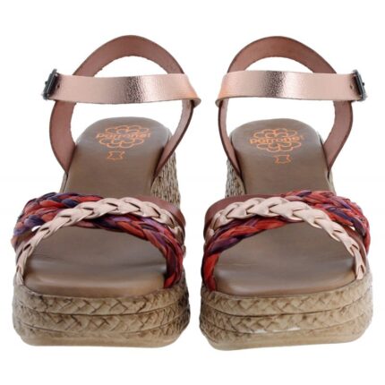 Porronet 3040 Wedge Sandals – Cuero Rose Leather – Womens Sandals, Sliders & Toe Posts - Crep Direct UK