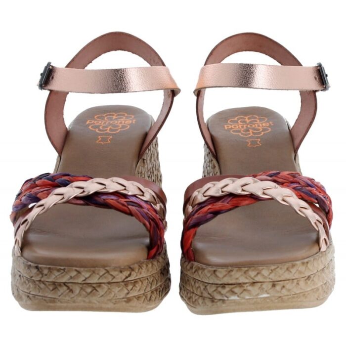 Porronet 3040 Wedge Sandals – Cuero Rose Leather – Womens Sandals, Sliders & Toe Posts - Crep Direct UK