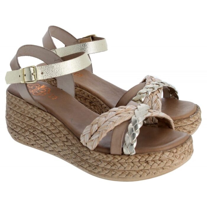 Porronet 3040 Wedge Sandals – Platino Leather – Womens Sandals, Sliders & Toe Posts - Crep Direct UK