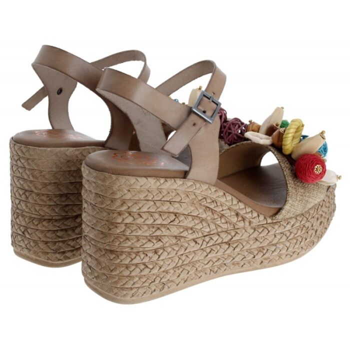 Porronet 3066 High Wedge Sandals – Taupe Leather – Womens Sandals, Sliders & Toe Posts - Crep Direct UK