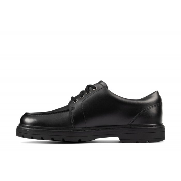 Clarks Loxham Pace Youth School Shoes – Black Leather – Boys School Shoes - Crep Direct UK