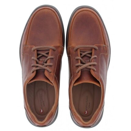 Clarks Un Abode Ease Shoes – Dark Tan Leather – Mens Shoes - Crep Direct UK