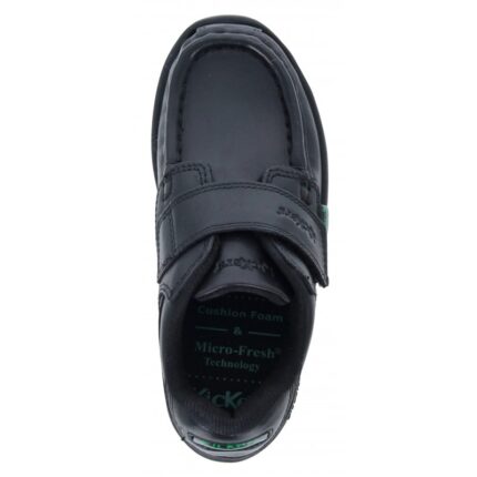 Kickers Reasan Strap Infant School Shoes – Black Leather – Boys School Shoes - Crep Direct UK