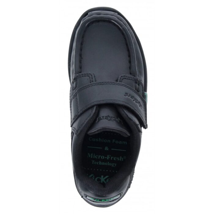 Kickers Reasan Strap Infant School Shoes – Black Leather – Boys School Shoes - Crep Direct UK