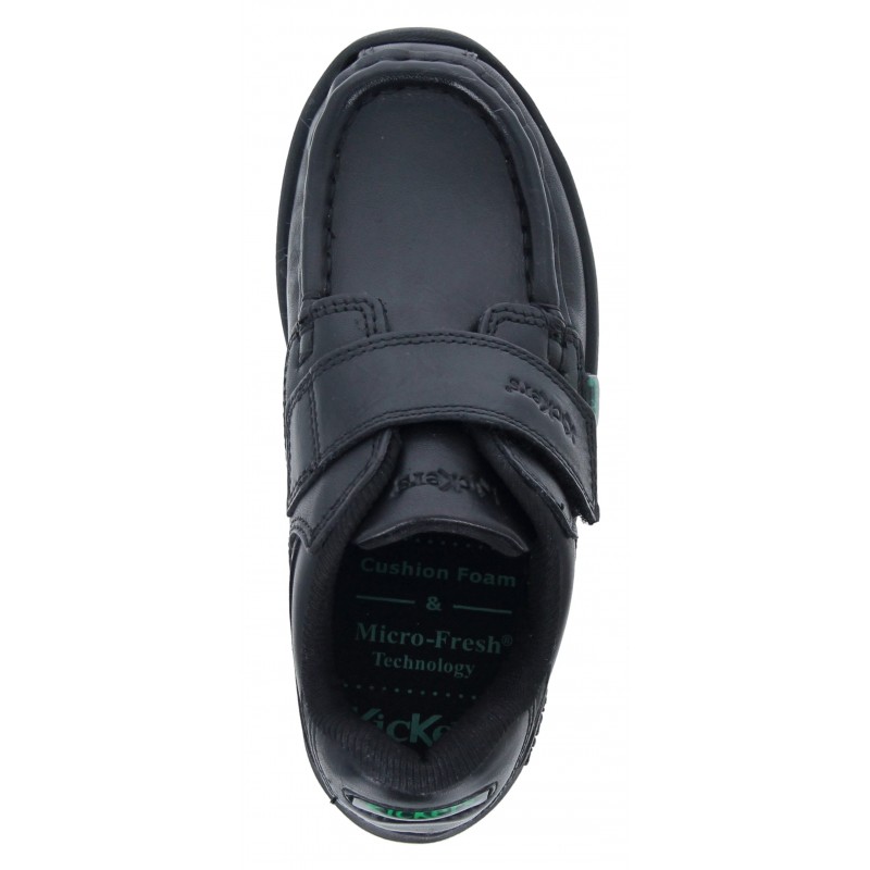 Kickers Reasan Strap Infant School Shoes – Black Leather – Boys School Shoes - Crep Direct UK