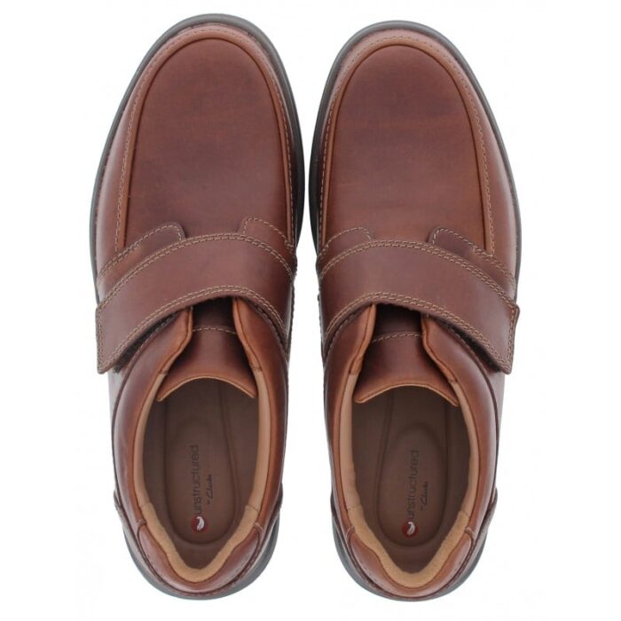 Clarks Un Abode Strap Shoes – Dark Tan Leather – Mens Shoes - Crep Direct UK