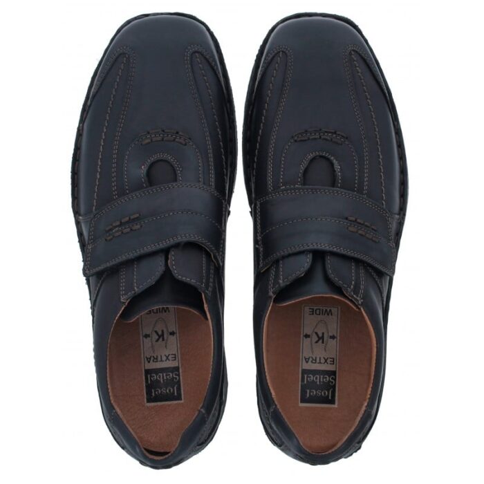 Josef Seibel Alec 43332 Velcro Shoes – Schwarz Leather – Mens Shoes - Crep Direct UK