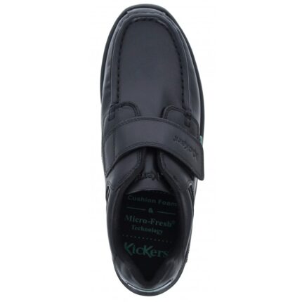 Kickers Reasan Strap Youth School Shoes – Black Leather – Boys School Shoes - Crep Direct UK