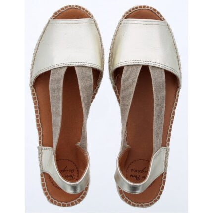 Toni Pons Etna Espadrille Sandals – Platinum Leather – Womens Espadrilles - Crep Direct UK