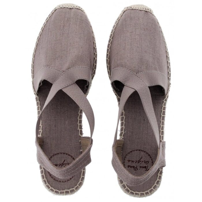 Toni Pons Ter Wedge Espadrilles – Taupe Cotton – Womens Espadrilles - Crep Direct UK
