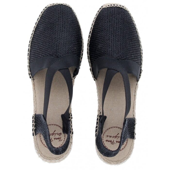 Toni Pons Triton Wedge Espadrilles – Black Cotton – Womens Sandals, Sliders & Toe Posts - Crep Direct UK
