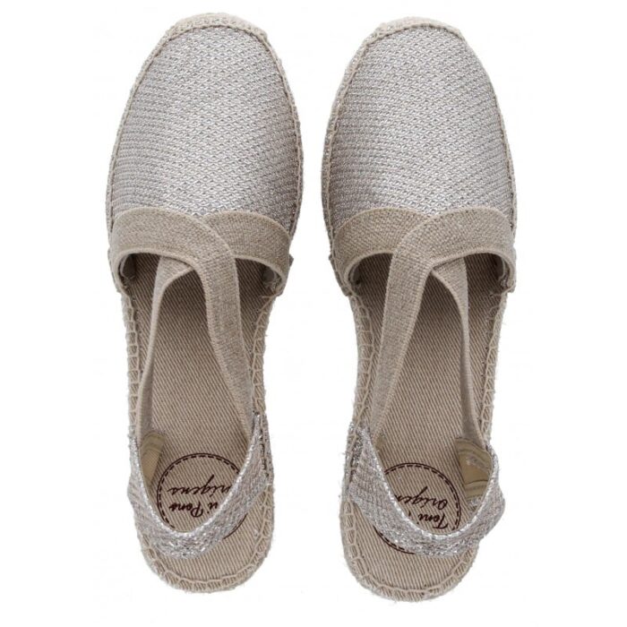 Toni Pons Triton Wedge Espadrilles – Platinum Cotton – Womens Sandals, Sliders & Toe Posts - Crep Direct UK