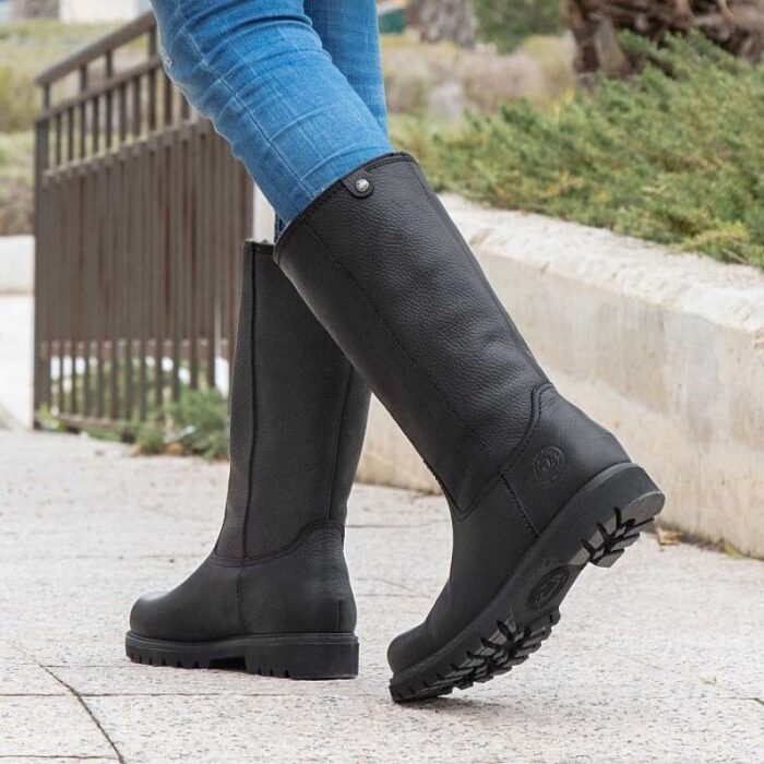 Panama Jack Bambina Igloo Boots – Black Leather – Womens Boots - Crep Direct UK