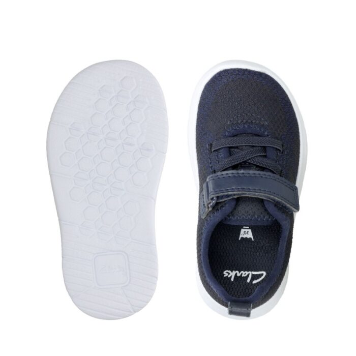 Clarks Ath Flux Toddler Trainers – Navy – Boys First Shoes - Crep Direct UK
