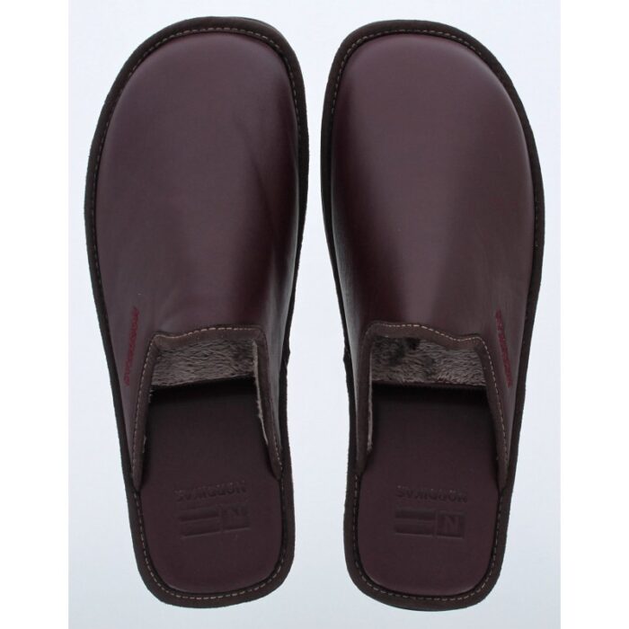 Nordikas Norwood III 131 Mule Slippers – Burdeos Leather – Mens Slippers - Crep Direct UK