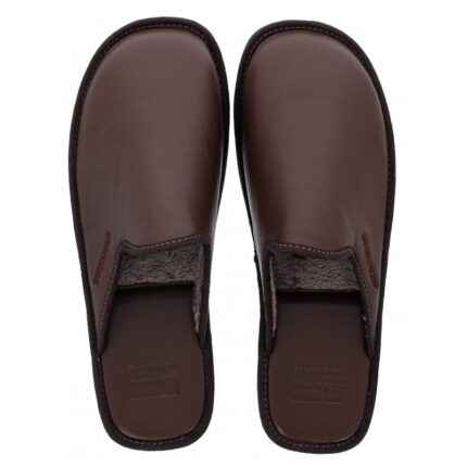 Nordikas Norwood III 131 Mule Slippers – Marron Leather – Mens Slippers - Crep Direct UK