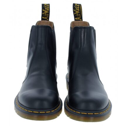 Dr. Martens Dr Martens 2976 Yellow Stitch Chelsea Boots – Black Leather – Mens Boots - Crep Direct UK