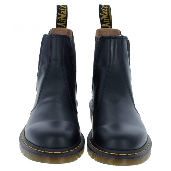 Dr. Martens Dr Martens 2976 Yellow Stitch Chelsea Boots – Black Leather – Mens Boots - Crep Direct UK