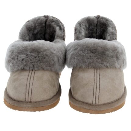 Shepherd of Sweden Sheperd of Sweden Karin Ankle HIgh Sheepskin Slippers – Stone – Womens Slippers - Crep Direct UK