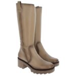 Porronet 4674 Heeled Knee High Boots – Camel Leather – Womens Boots - Crep Direct UK